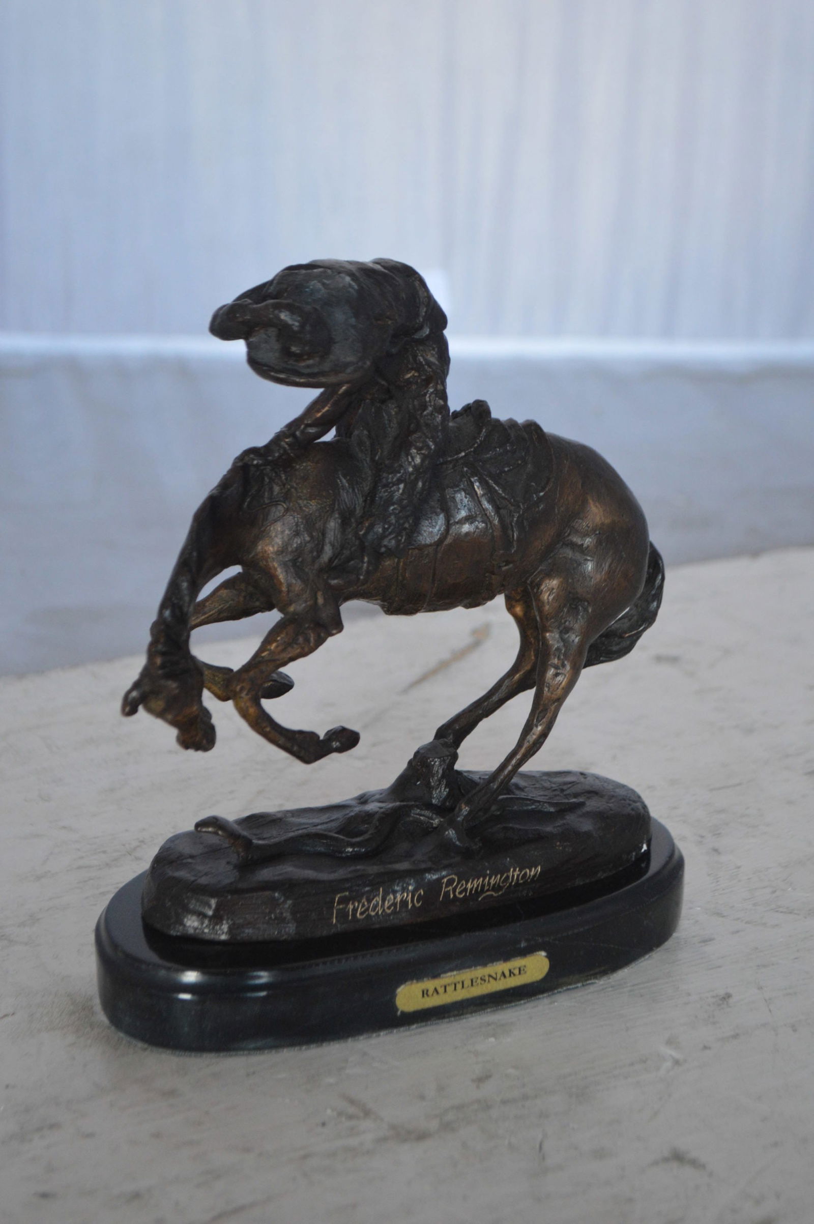 Rattlesnake by Remington Bronze Statue 12H - Size: 7"L x 3"W x 10"H. - 4