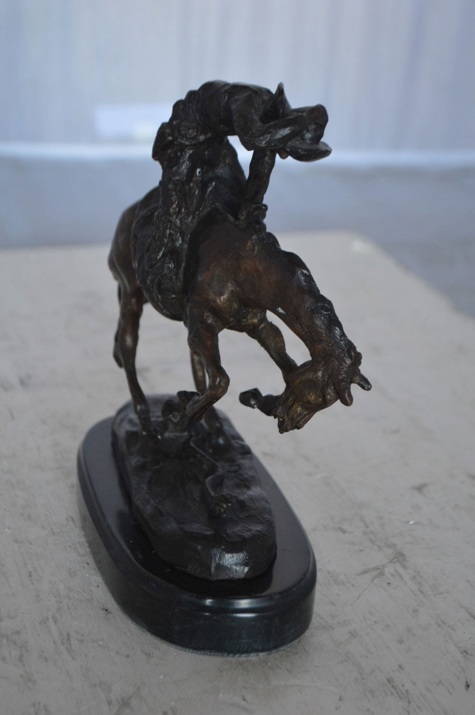 Rattlesnake by Remington Bronze Statue 12H - Size: 7"L x 3"W x 10"H. - 7