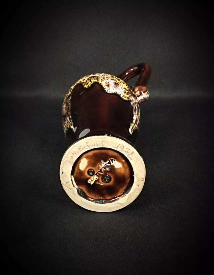 Charming Vallauris Ceramic Ewer or Soliflore – Signed, Vintage Home Deco - 6