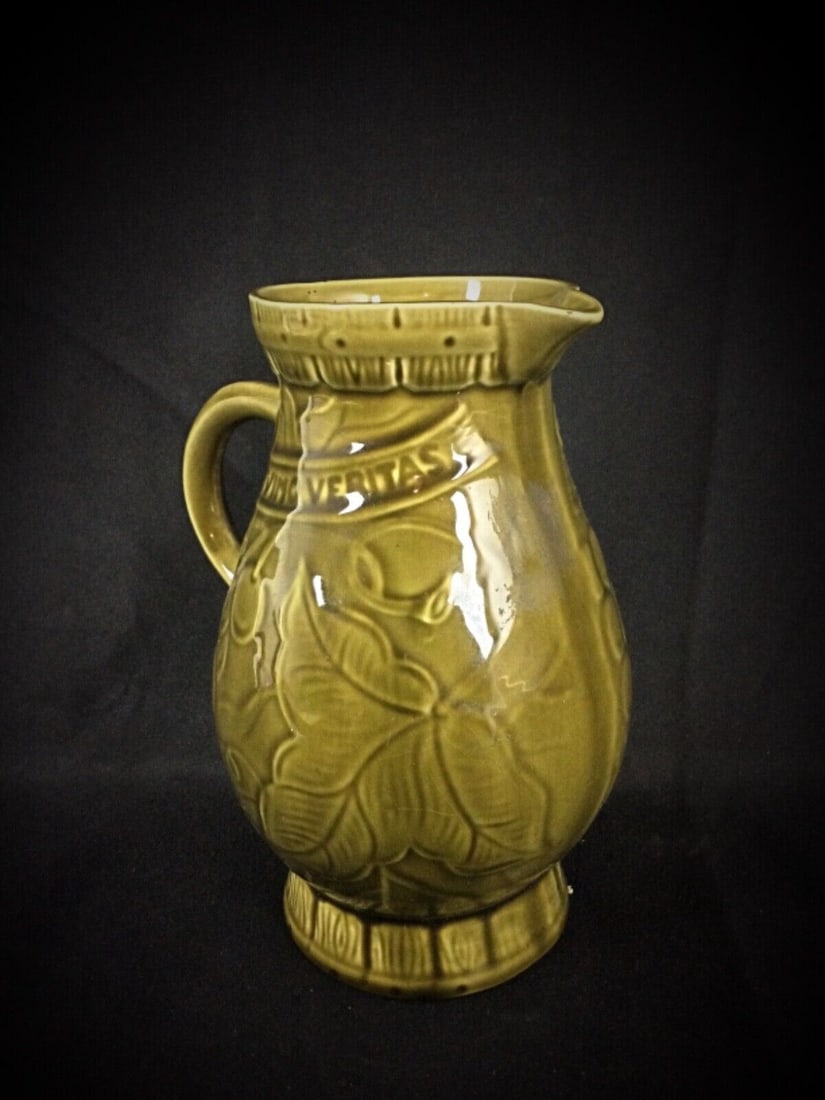 Sarreguemines Pitcher or Jug with Grape and Vine Flower Design - 2