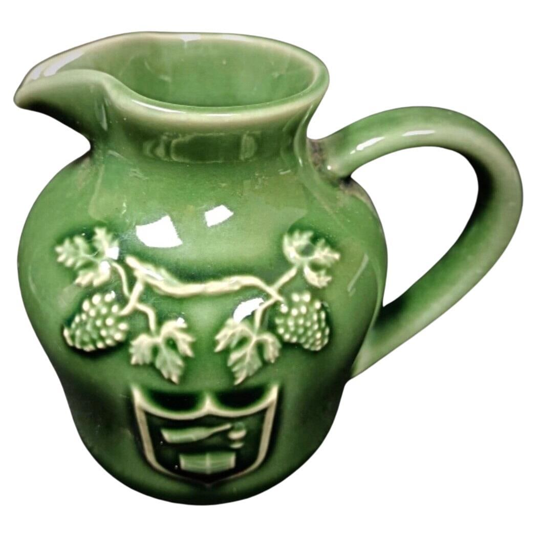 Vintage 20th-Century Enameled Porcelain Pitcher with Grape & Vine Leaf (1 of 7)