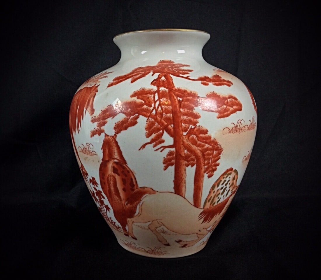Beautiful Hand-Painted Chinese Vase Signed "L'art de Chine" - Macau - 5