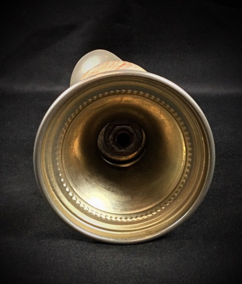 Small Marbled Onyx and Pewter Jug Vase – Elegant Decorative Piece - 6