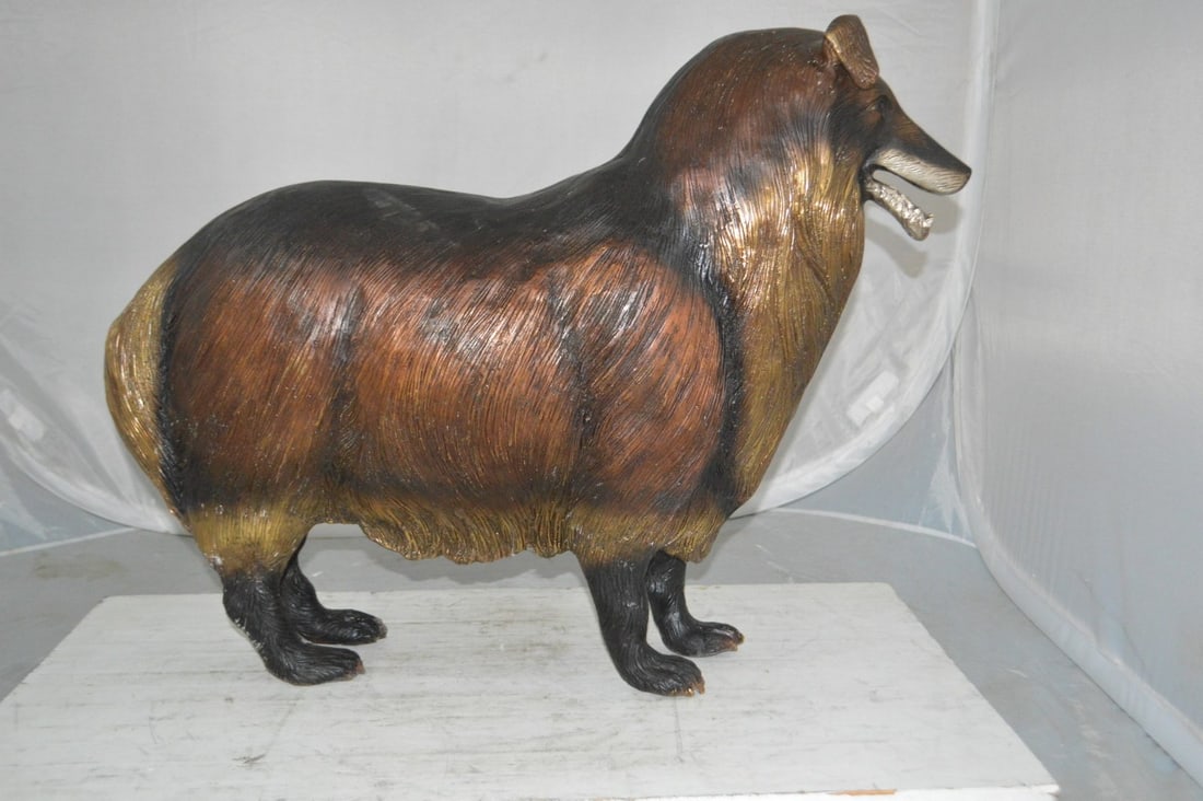 Collie Dog Bronze Statue - Size: 31"L x 9"W x 24"H. - 11