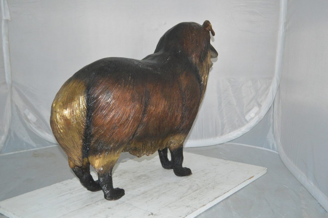 Collie Dog Bronze Statue - Size: 31"L x 9"W x 24"H. - 12
