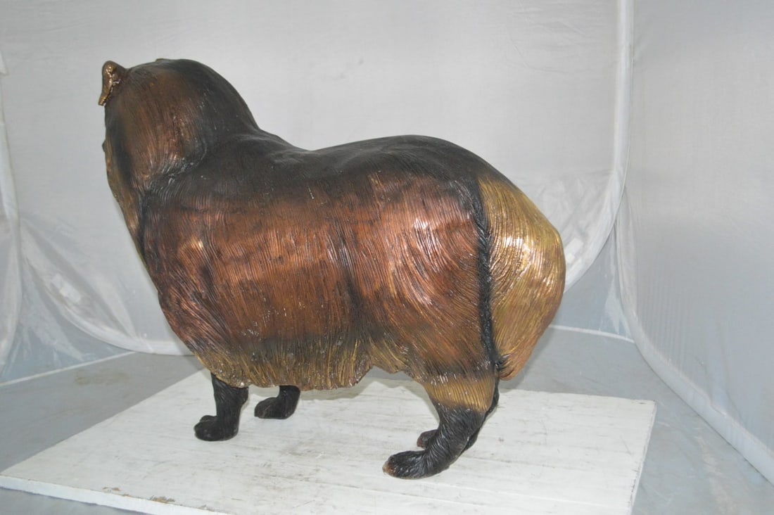 Collie Dog Bronze Statue - Size: 31"L x 9"W x 24"H. - 14