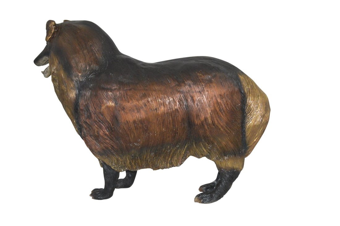 Collie Dog Bronze Statue - Size: 31"L x 9"W x 24"H. (1 of 14)