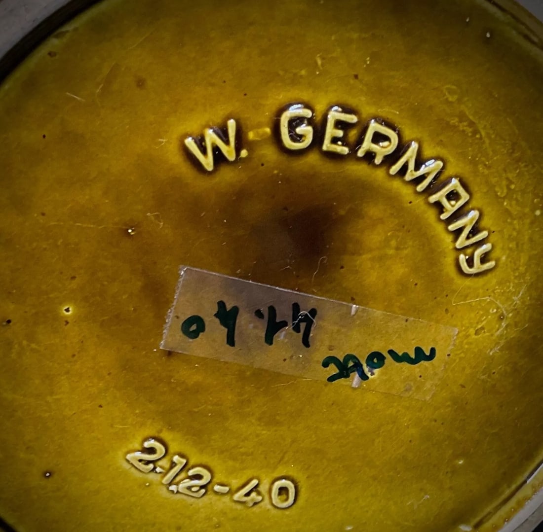 Large 1950s West Germany Crackle-Glazed Ceramic Vase/Pitcher - 9