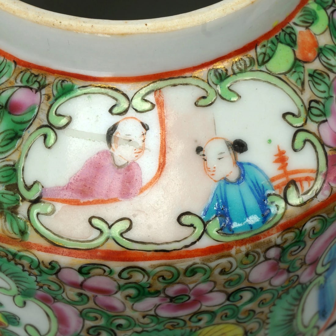 Chinese Mid-19th C Rose Mandarin Teapot - 12