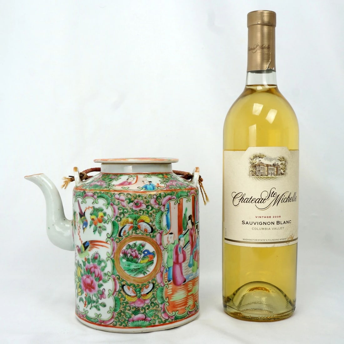 Chinese Mid-19th C Rose Mandarin Teapot - 3