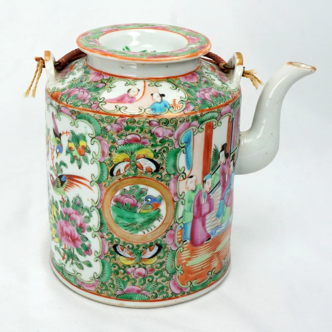 Chinese Mid-19th C Rose Mandarin Teapot - 7