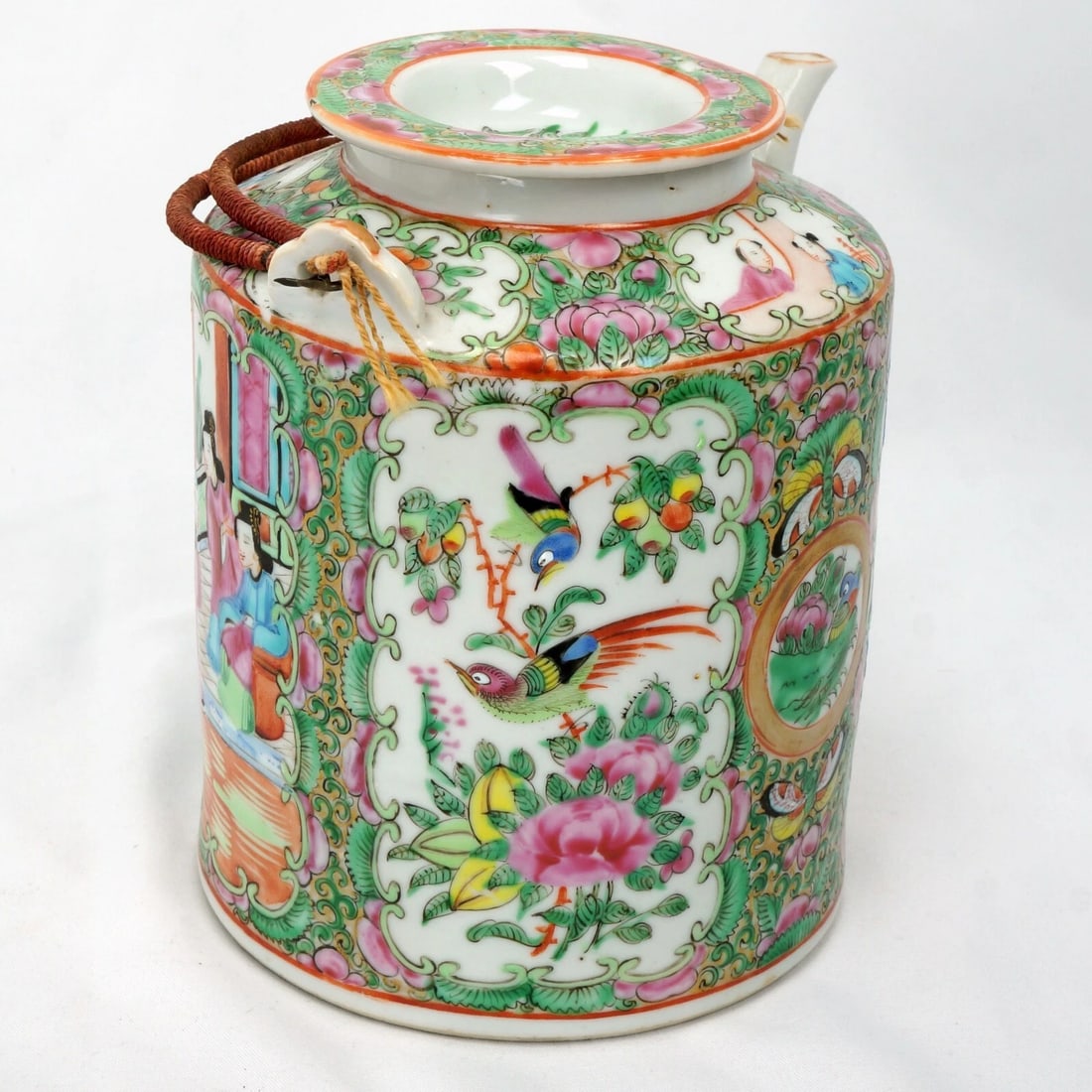 Chinese Mid-19th C Rose Mandarin Teapot - 8