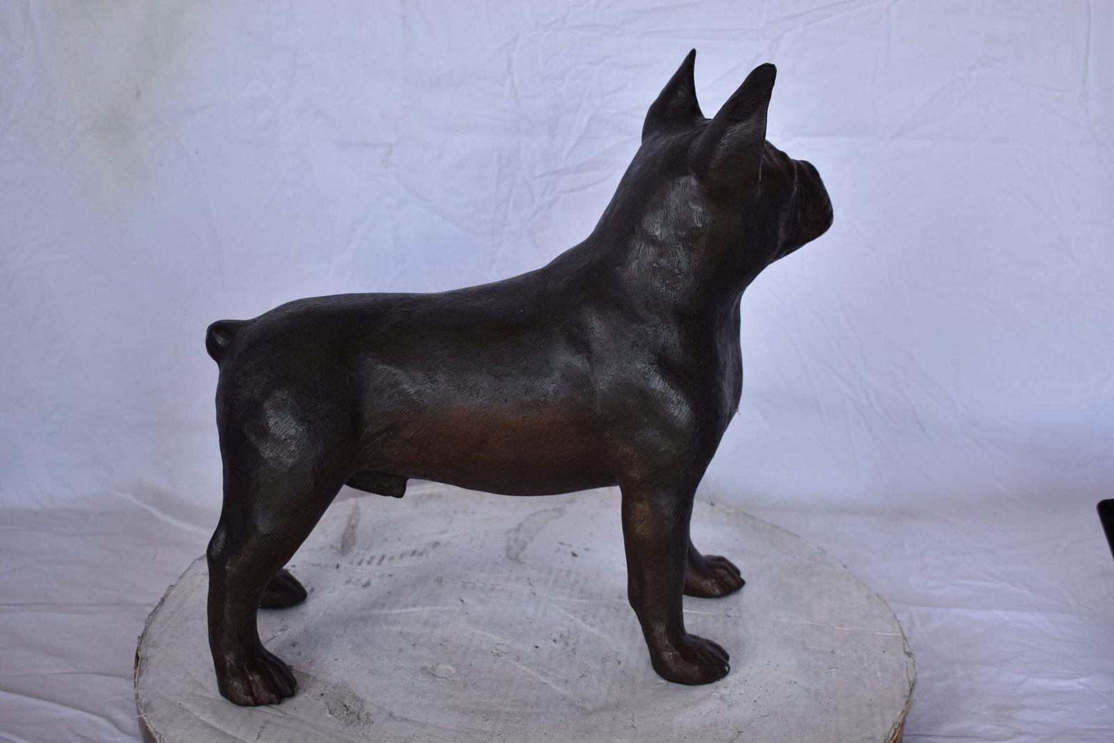 French Bulldog Standing Made of Bronze Statue - Size: 9"L x 20"W x 18"H. - 10