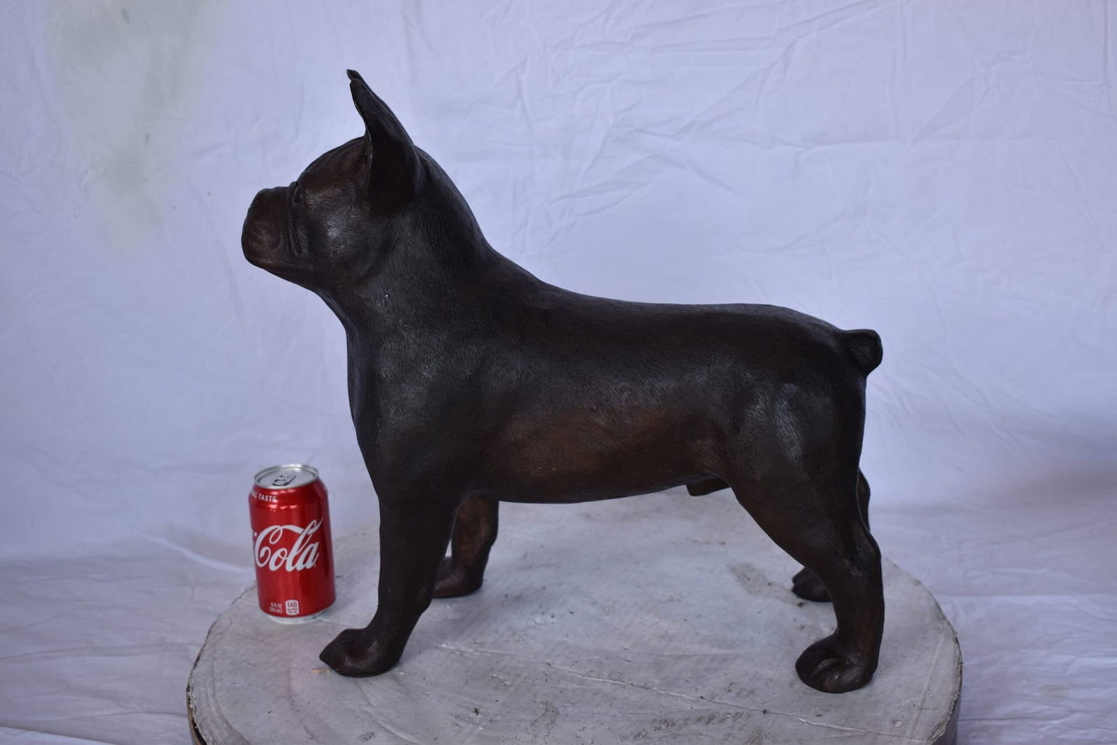 French Bulldog Standing Made of Bronze Statue - Size: 9"L x 20"W x 18"H. - 5