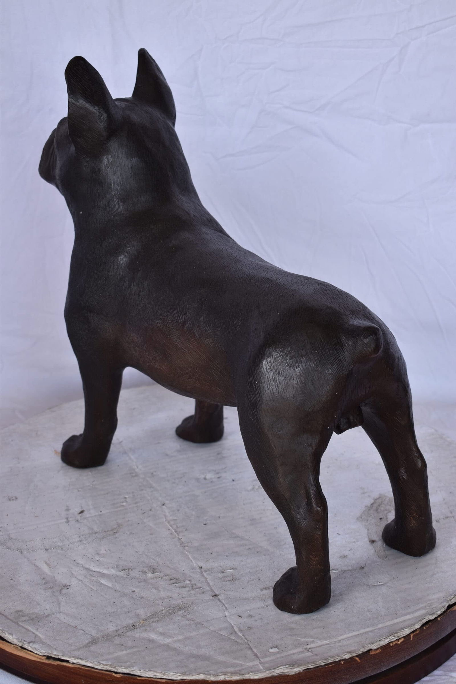 French Bulldog Standing Made of Bronze Statue - Size: 9"L x 20"W x 18"H. - 7