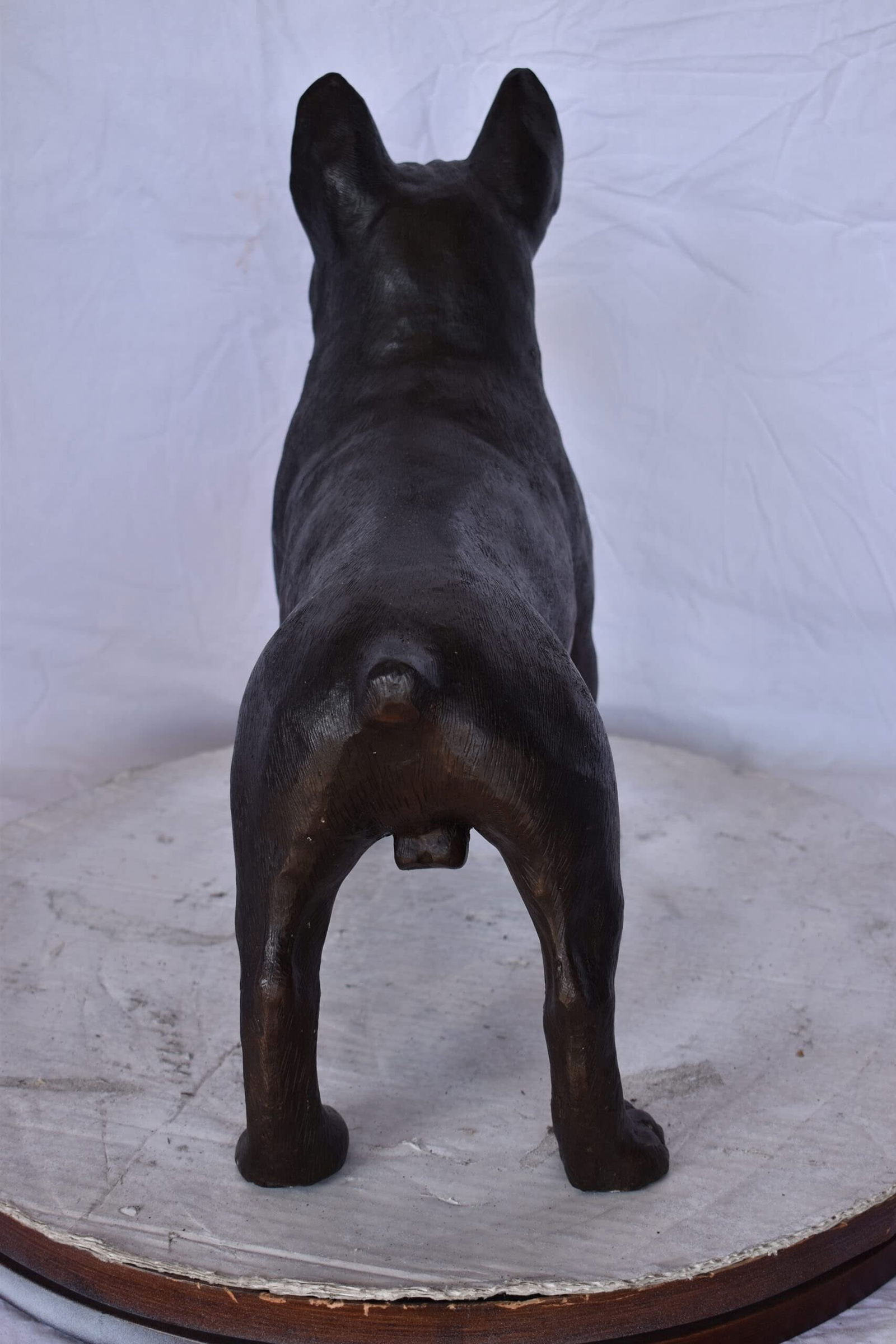French Bulldog Standing Made of Bronze Statue - Size: 9"L x 20"W x 18"H. - 8