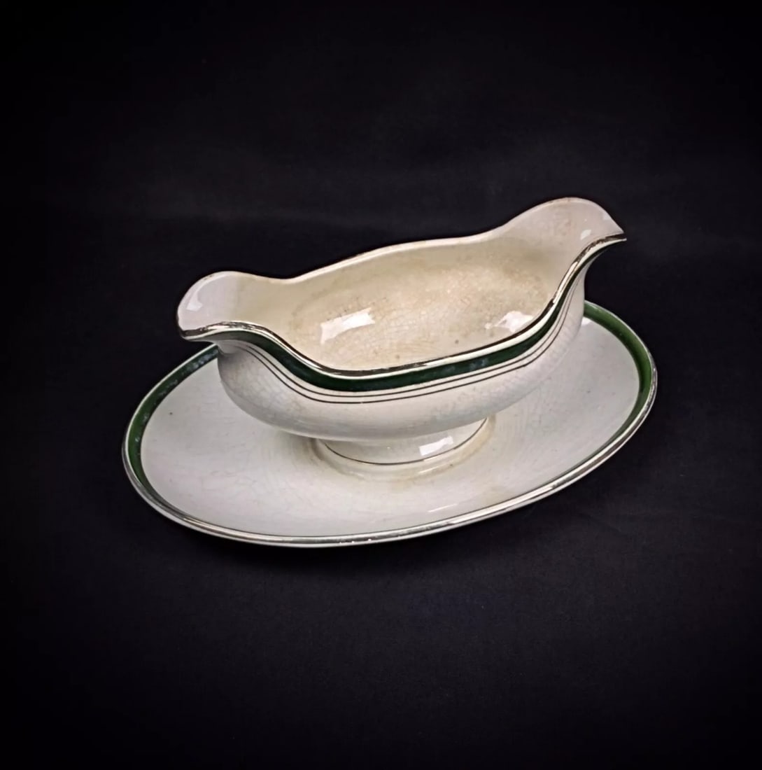Vintage Digoin Sarreguemines Gravy Boat – Floral Design - 6