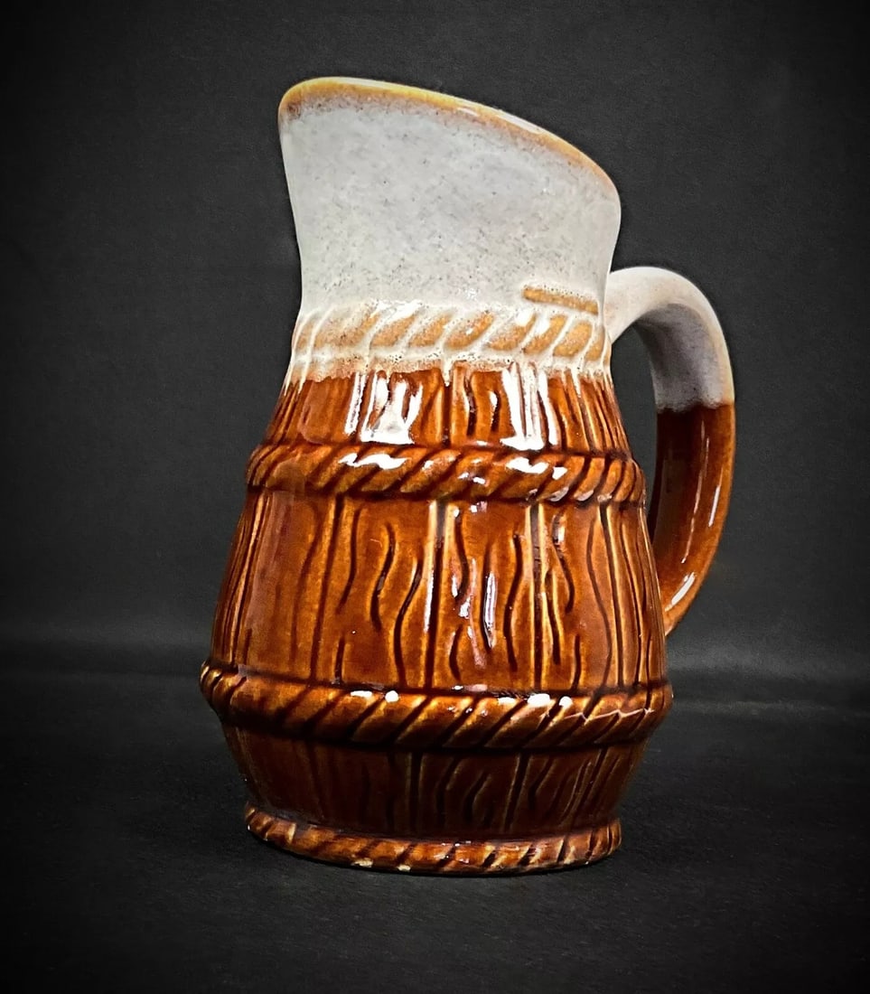 Vintage 20th Century Bar or Bistro Ceramic Pitcher, 1/4 Liter - 6