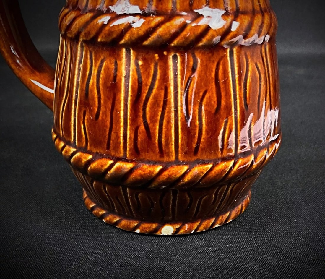 Vintage 20th Century Bar or Bistro Ceramic Pitcher, 1/4 Liter - 7