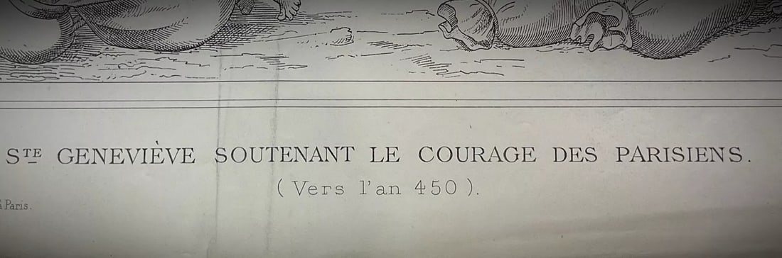 Late 19th-C. French Engraving, "St. Geneviève Inspiring Parisians" - 5