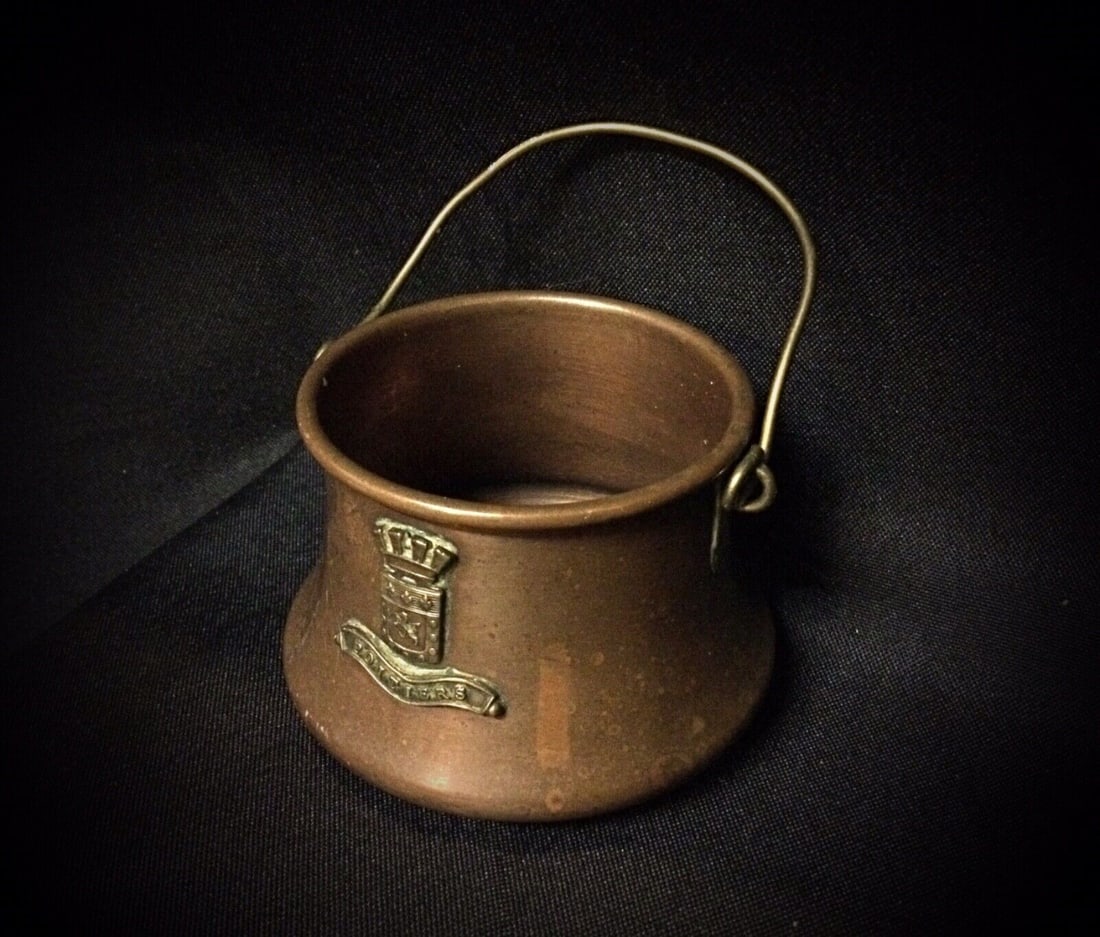 Antique Copper Cauldron – "Poitiers" Engraved, Vintage Decorative Collectible - 2