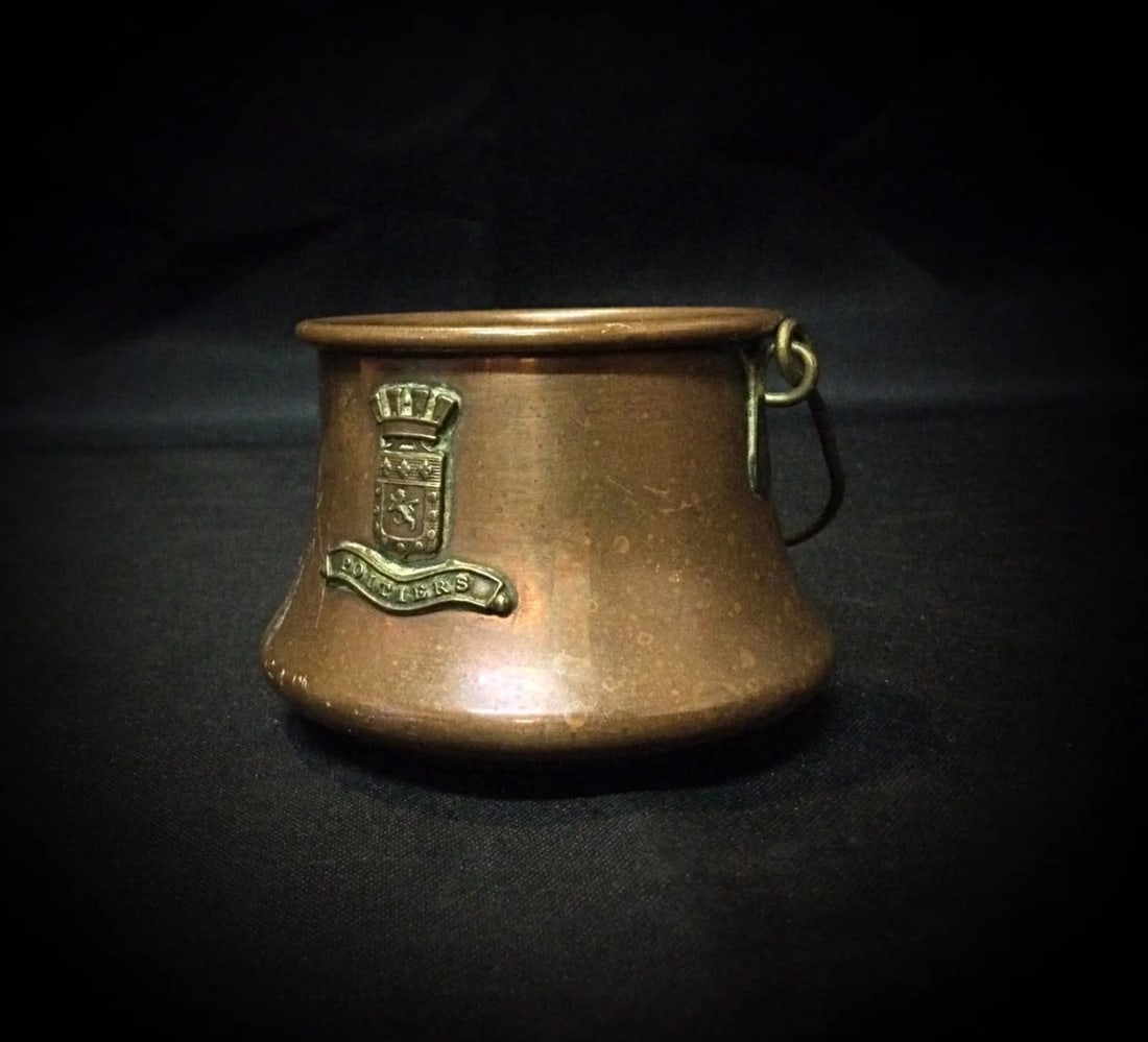 Antique Copper Cauldron – "Poitiers" Engraved, Vintage Decorative Collectible - 5