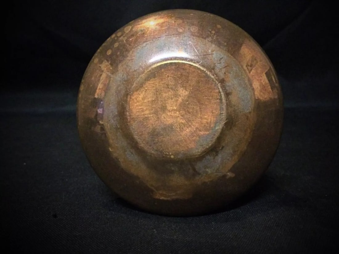 Antique Copper Cauldron – "Poitiers" Engraved, Vintage Decorative Collectible - 6