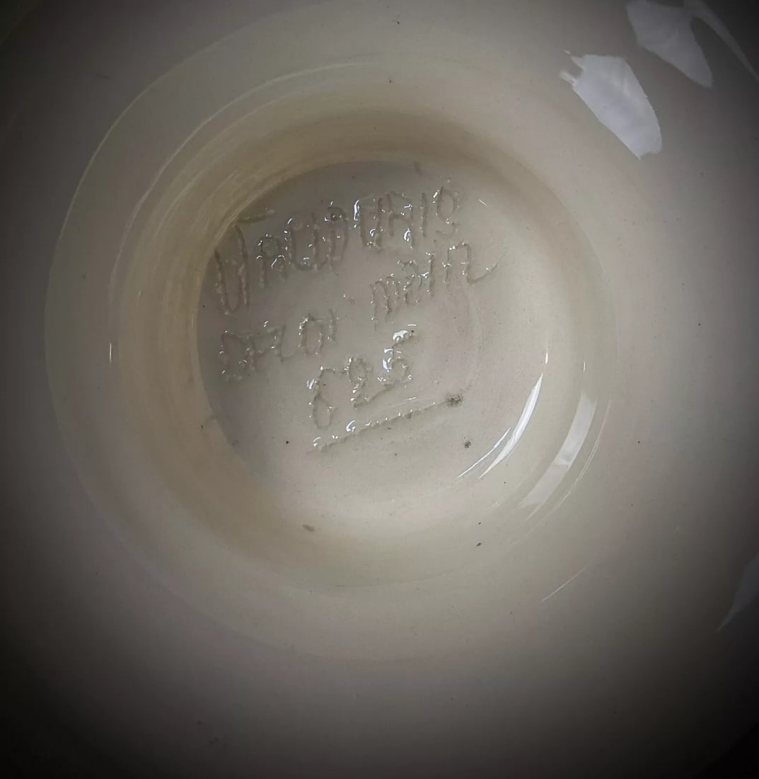 Rare 20th Century Large Hand-Painted Ceramic Carafe Signed Vallauris - 6