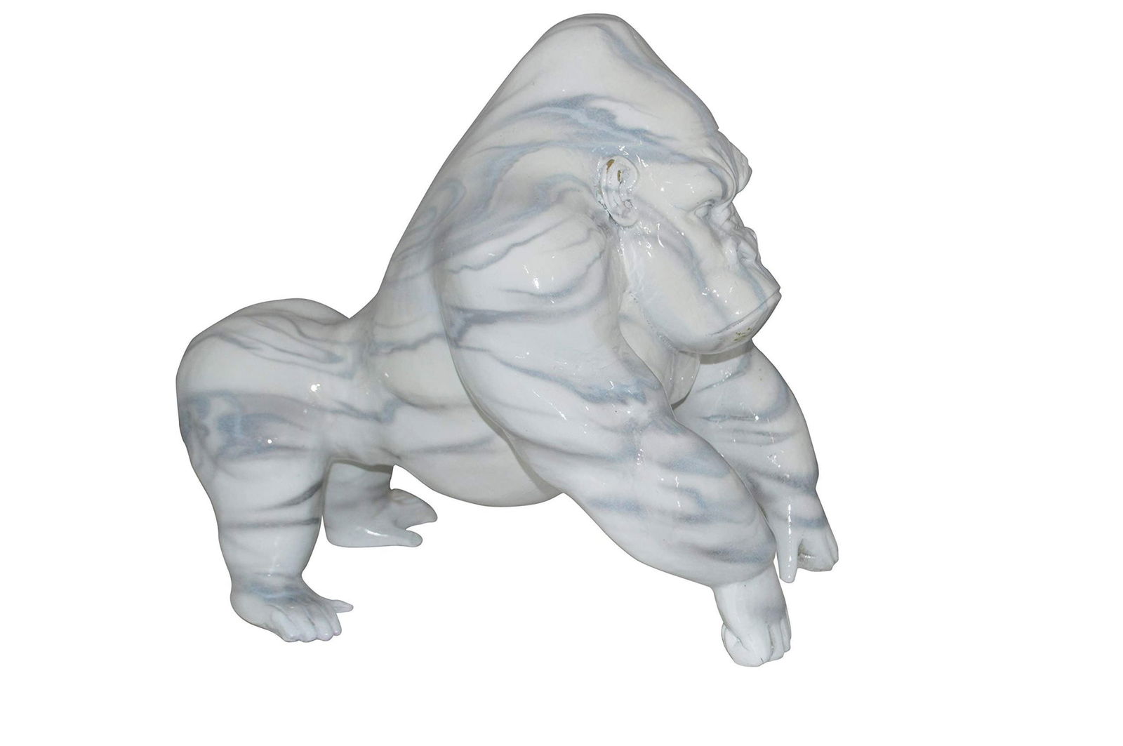 Modern King Kong Grey white Bronze Statue - Size: 15"L x 13"W x 17"H.: Title:Modern King Kong Grey white Bronze Statue - Size: 15"L x 13"W x 17"H.Description:Decorate your home with this beautiful modern white and grey Gorilla Bronze Statue (also available in colors)