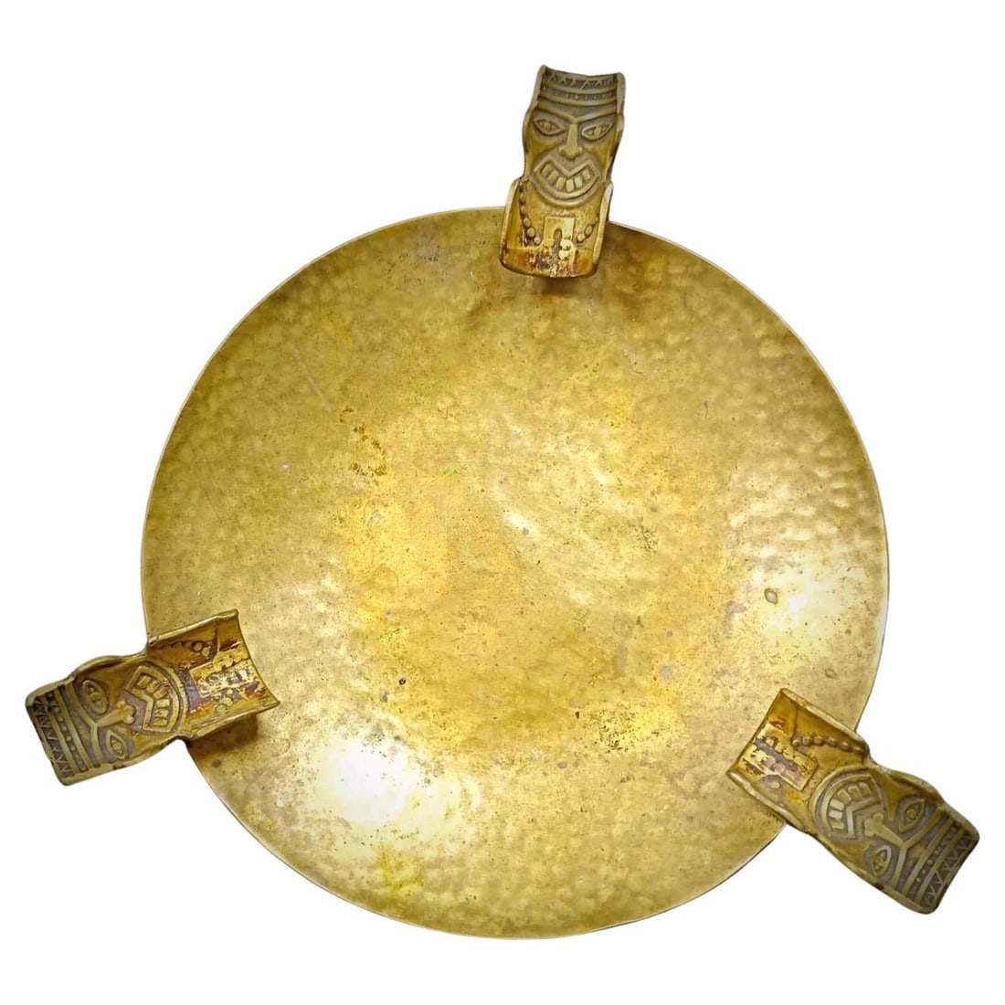 Vintage 20th Century Hammered Brass Ashtray (1 of 7)