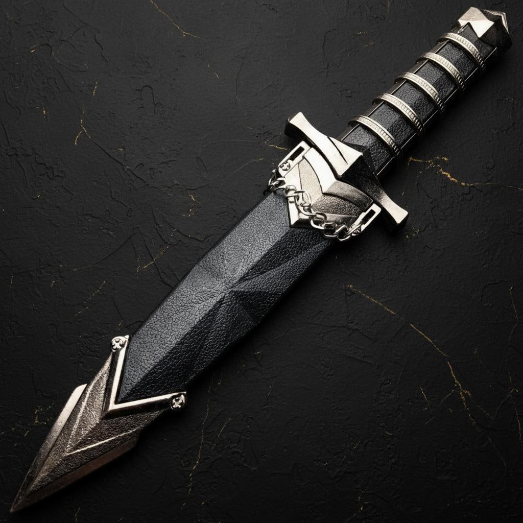 11 Inch Medieval Knights Dagger Roman Fantasy Sword with Cast Metal Scabbard - 3