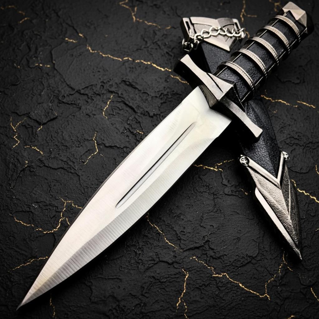 11 Inch Medieval Knights Dagger Roman Fantasy Sword with Cast Metal Scabbard - 4