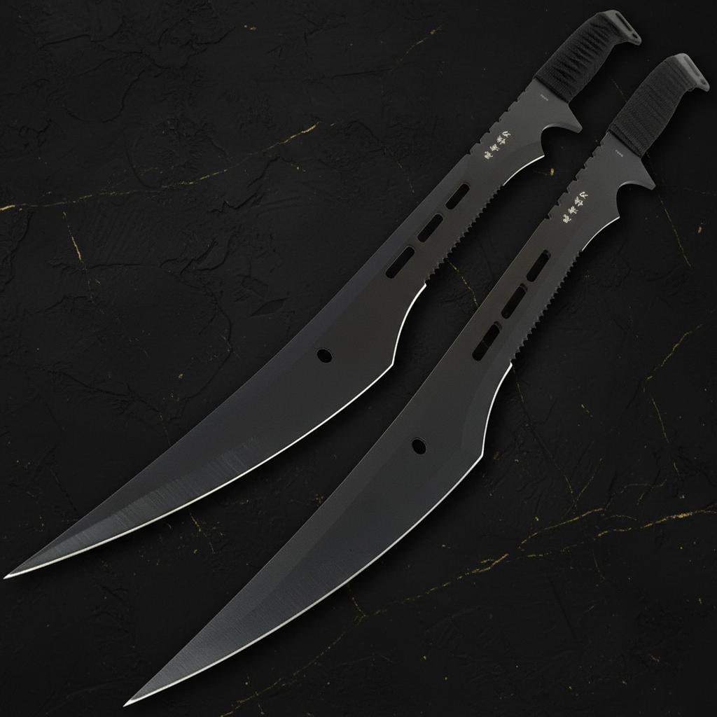 Twin Ninja Katana Sword Set 27.5" Tactical Combat Machete Fixed Blades (1 of 3)