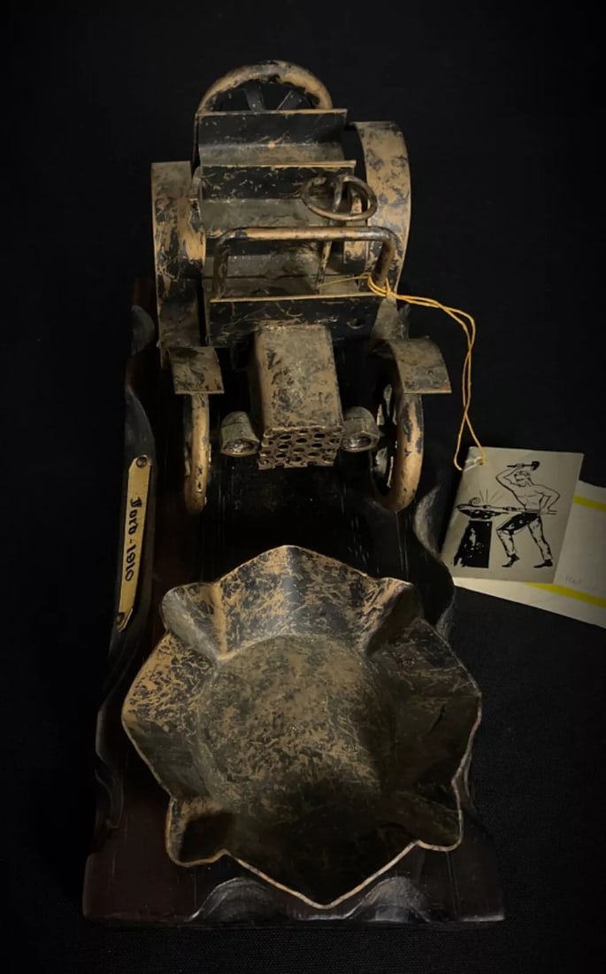 Vintage and Rare 1910 Ford Metal Sculpture on Wooden Base by Ferroantic - 7