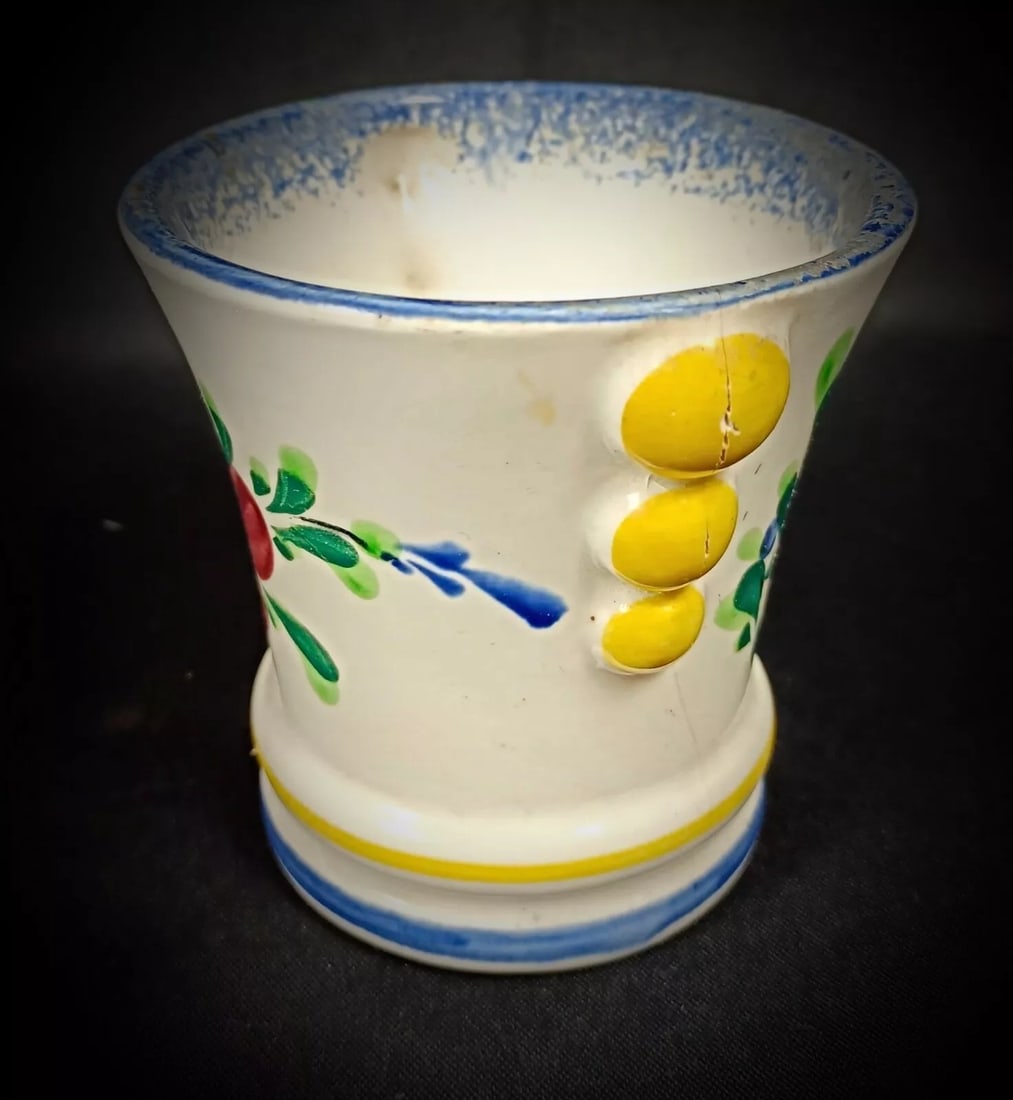 Vintage Faience Pot by M.F.A Pornic Dinard with Breton and Floral Design - 3