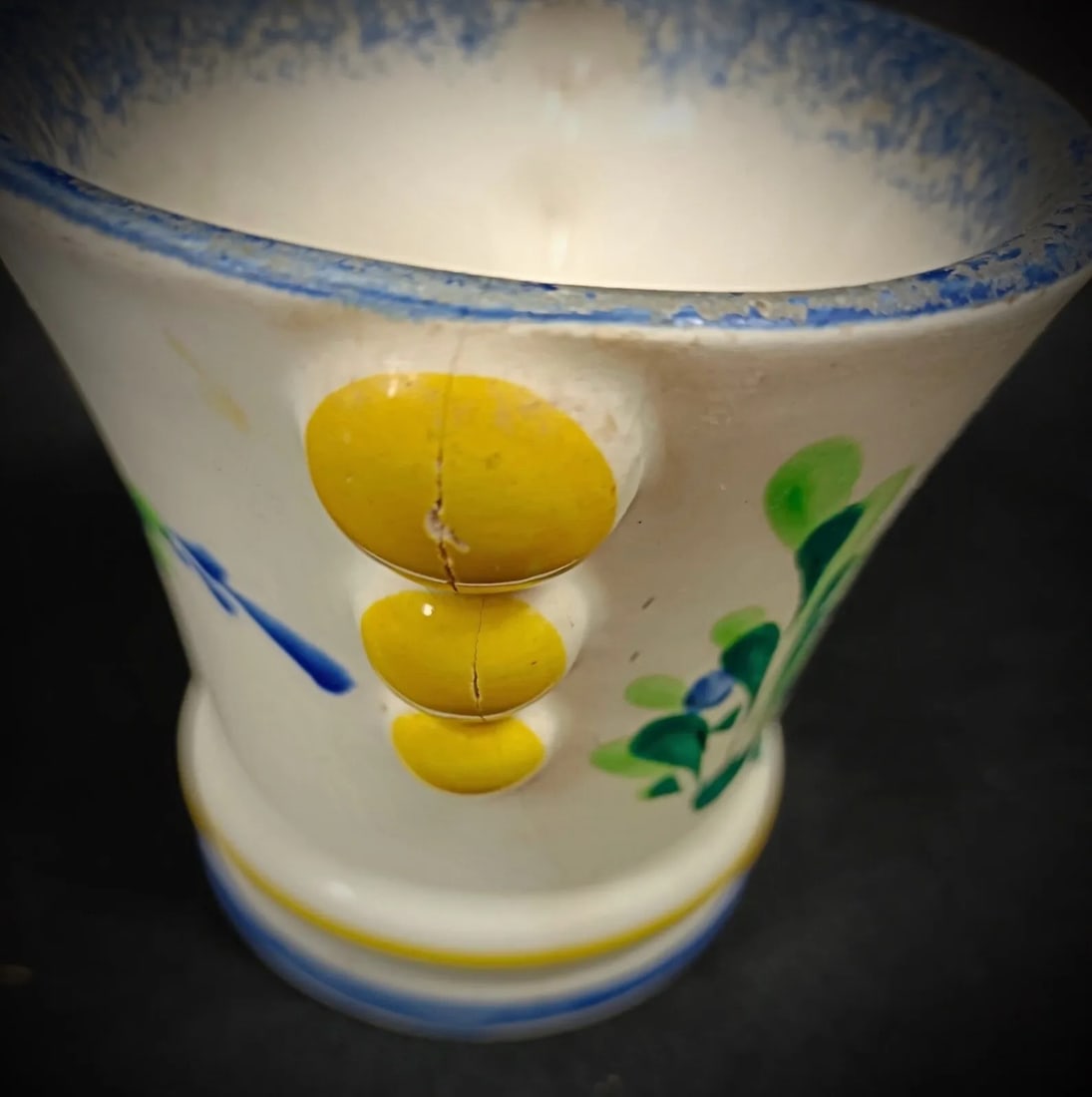 Vintage Faience Pot by M.F.A Pornic Dinard with Breton and Floral Design - 7