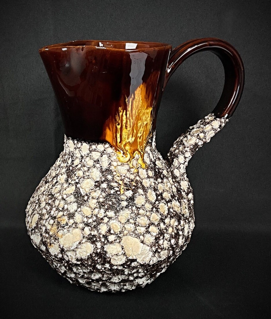 Beautiful Speckled Ceramic Pitcher in Vallauris Style - 2