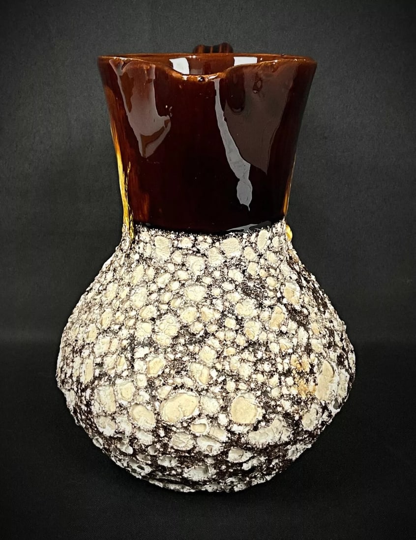 Beautiful Speckled Ceramic Pitcher in Vallauris Style - 4