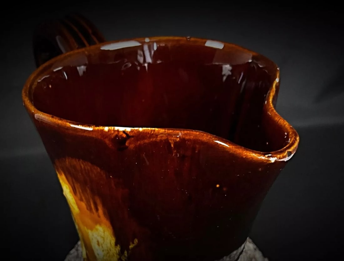 Beautiful Speckled Ceramic Pitcher in Vallauris Style - 6