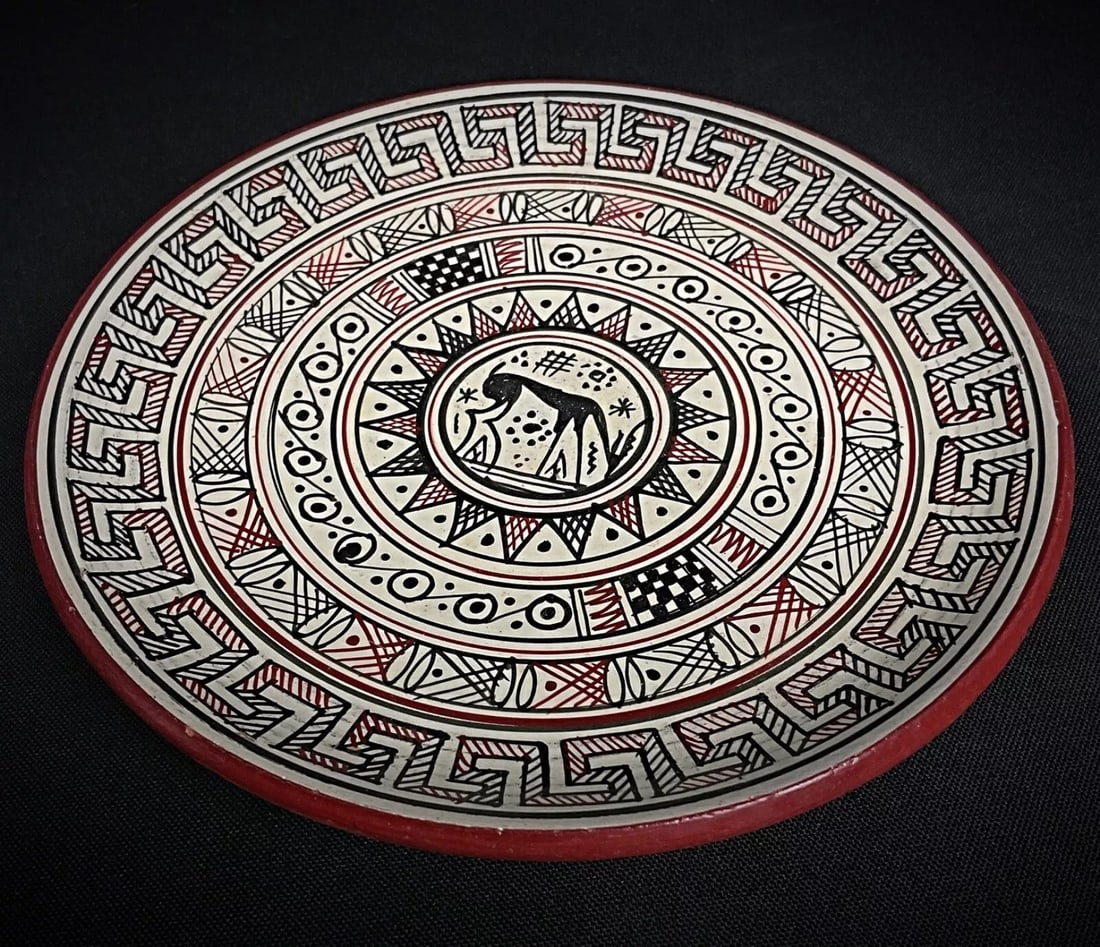 Charming Handmade Rhodes Museum Replica Plate in 750 B.C. Geometric - 4