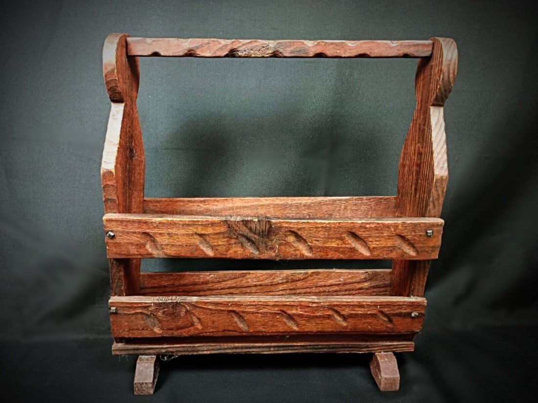 Vintage 1940s Wooden Magazine Rack – Classic Storage for Newspapers - 2