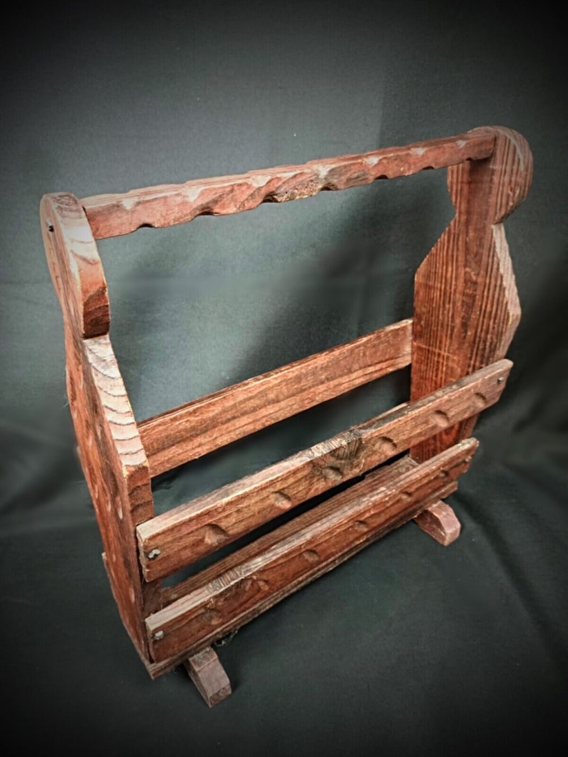 Vintage 1940s Wooden Magazine Rack – Classic Storage for Newspapers - 4