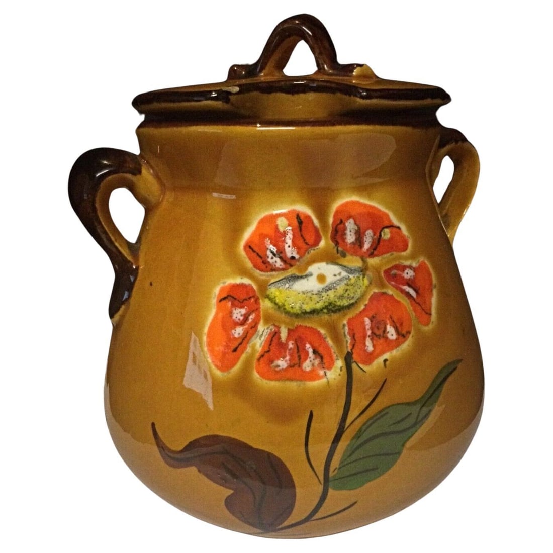 Antique Faience Pot with Handle and Floral Decoration: Title:Antique Faience Pot with Handle and Floral DecorationOrigin:FranceDimension:Height: 18 cm (7.1 inches)Diameter: 16 cm (6.3 inches)Width: 15 cm (5.9 inches)Materials:FaienceYear:20th