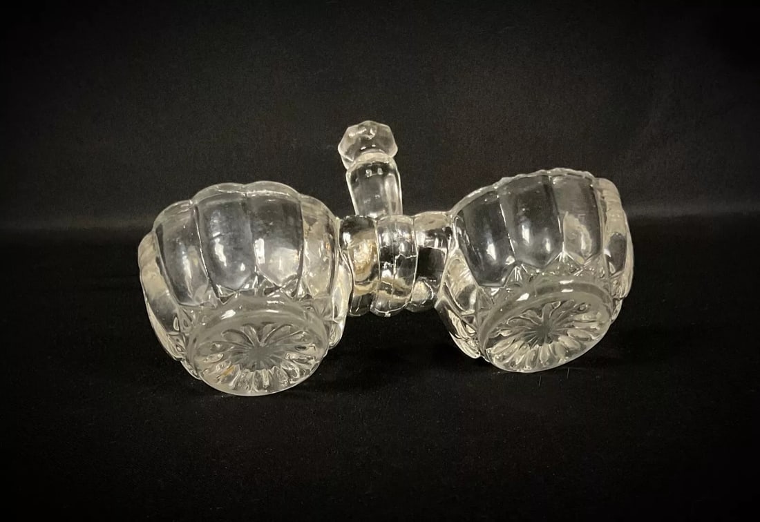 Vintage 20th-Century French Engraved Glass Salt Cellar Set - 3