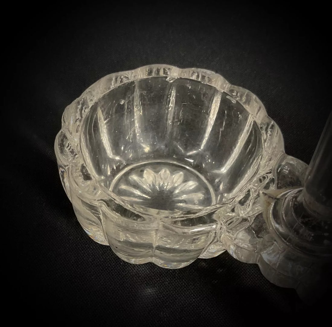 Vintage 20th-Century French Engraved Glass Salt Cellar Set - 4