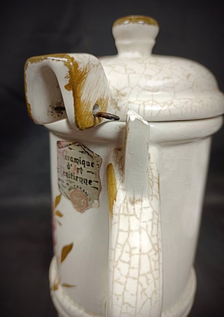 Antique 20th Century Venetian-Style Decorative Ceramic Teapot - 5