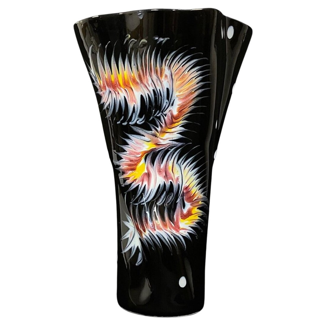 Twisted Ceramic Vase, Late 20th Century, Multicolored: Title:Twisted Ceramic Vase, Late 20th Century, MulticoloredOrigin:FranceDimension:Height: 8.27 in (21 cm)Width: 7.09 in (18 cm)Depth: 4.34 in (11 cm)Materials:CeramicYear:Late 20th