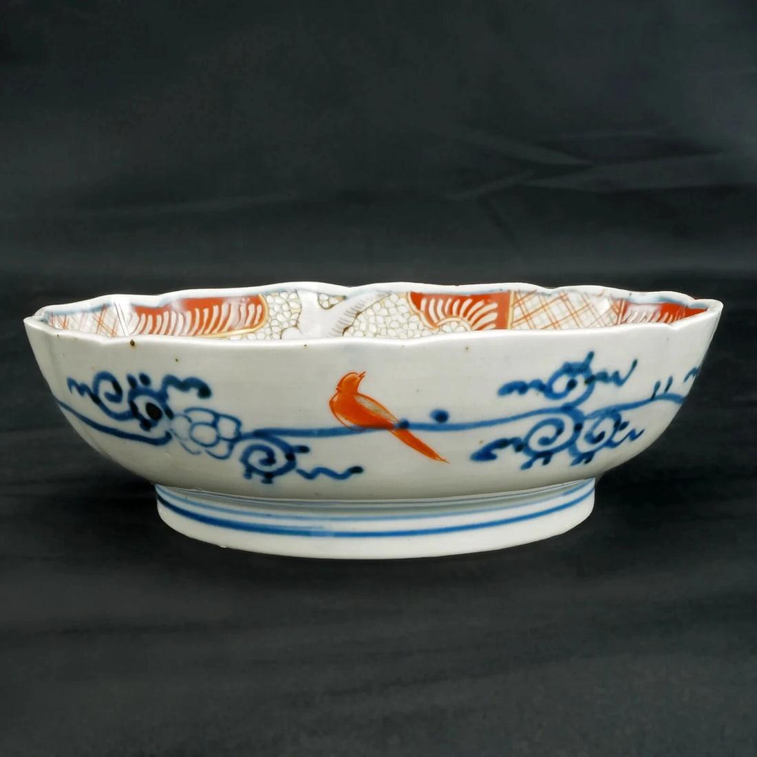 Japanese Imari Bowl Cherry Tree Design 19th C - 6