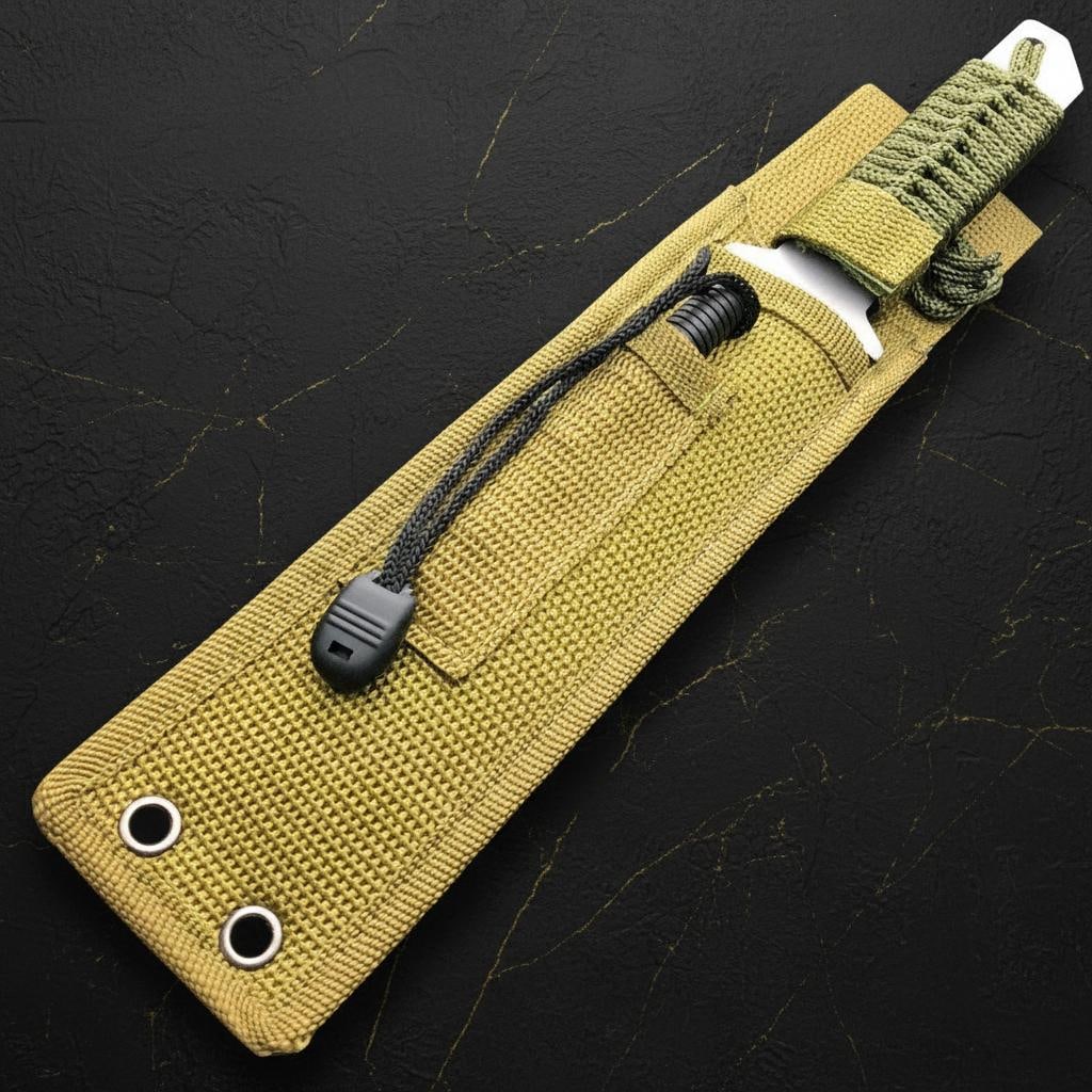 Full Tang Bowie Survival Knife 11" Fixed Blade Tactical Military Set with Firestarter - 4