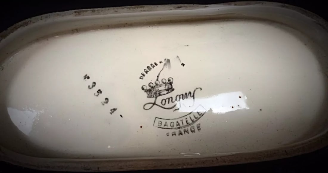 Vintage 1950 Longwy Bagatelle Hand-Painted Floral Platter/Tray - 6